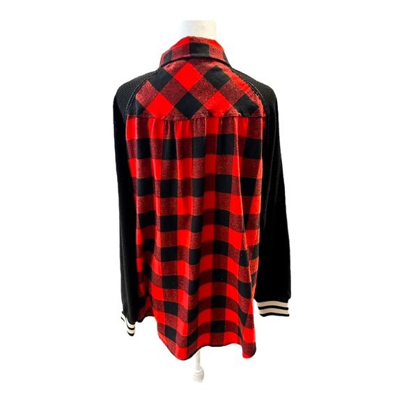 J.NNA Buffalo Plaid Long Sleeve Button Down Shirt Women’s Size M - Picture 2 of 5